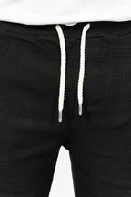 RWB, Pantaloni scurti cu snur si elastic in talie, buzunare laterale, regular fit, ROZE, Negru