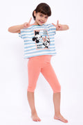 Roly Poly, Set de tricou si colanti cu imprimeu Mickey&Minnie Mouse