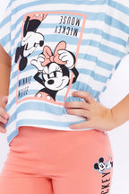 Roly Poly, Set de tricou si colanti cu imprimeu Mickey&Minnie Mouse