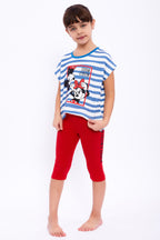 Roly Poly, Set de tricou si colanti cu imprimeu Mickey&Minnie Mouse