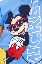 Roly Poly, Set de tricou cu imprimeu Mickey-Mouse si pantaloni scurti - 2 piese