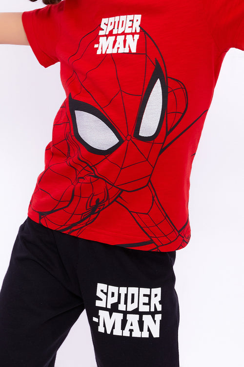 Roly Poly, Set de tricou cu imprimeu Spiderman si pantaloni scurti