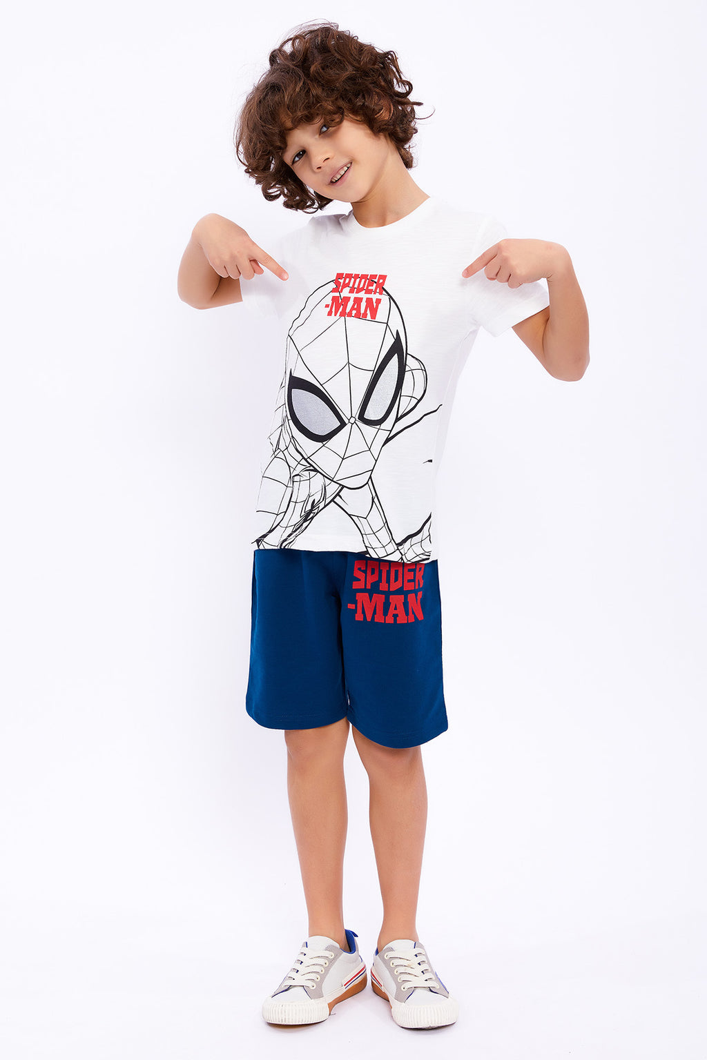 Roly Poly, Set de tricou cu imprimeu Spiderman si pantaloni scurti