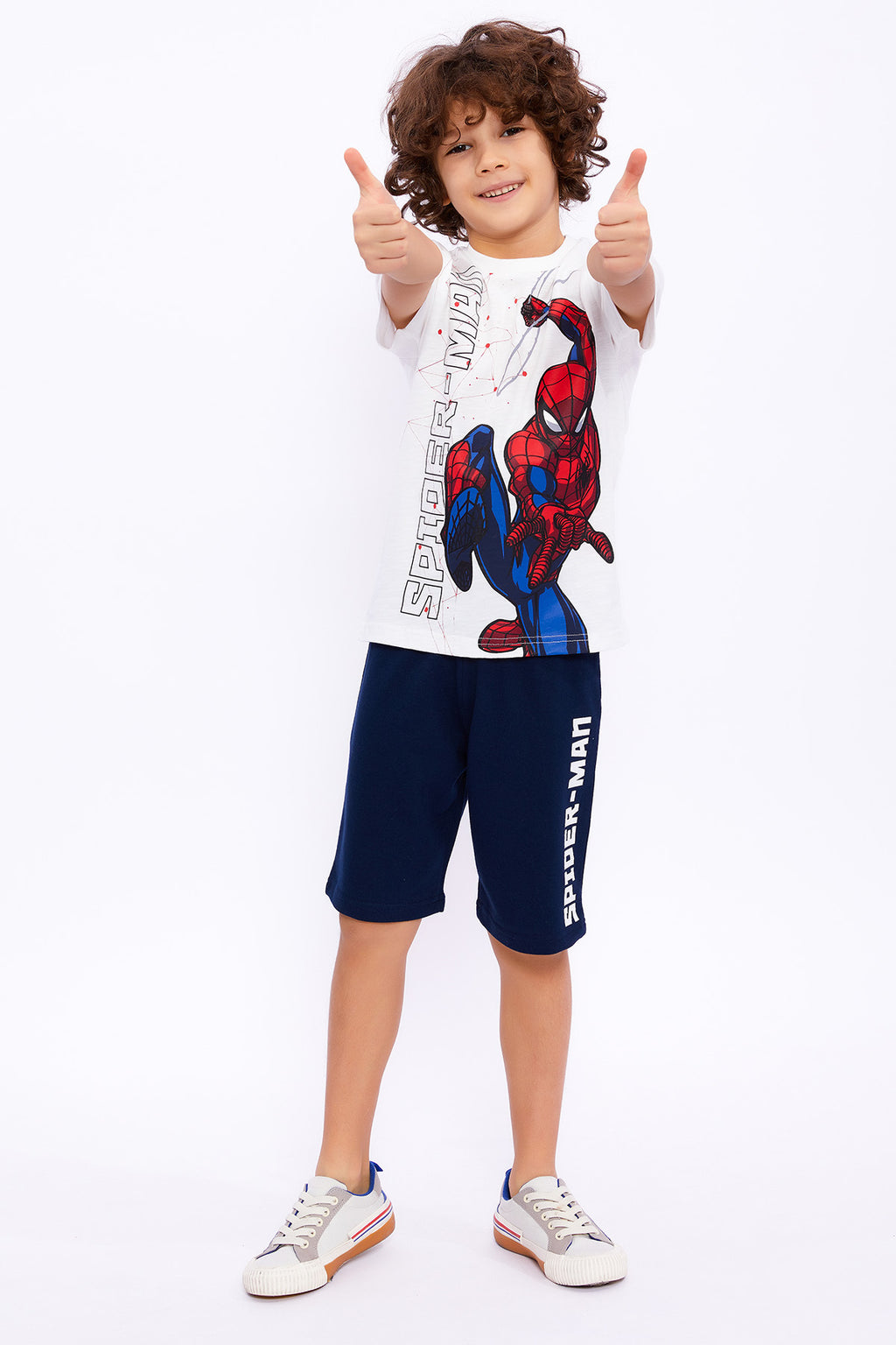 Roly Poly, Set de tricou cu imprimeu Spiderman si pantaloni scurti