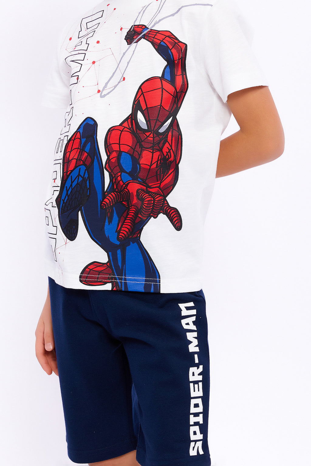 Roly Poly, Set de tricou cu imprimeu Spiderman si pantaloni scurti
