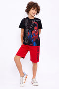 Roly Poly, Set de tricou cu imprimeu Spiderman si pantaloni scurti