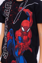 Roly Poly, Set de tricou cu imprimeu Spiderman si pantaloni scurti