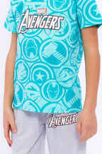 Roly Poly, Set de tricou si imprimeu The Avengers si pantaloni scurti