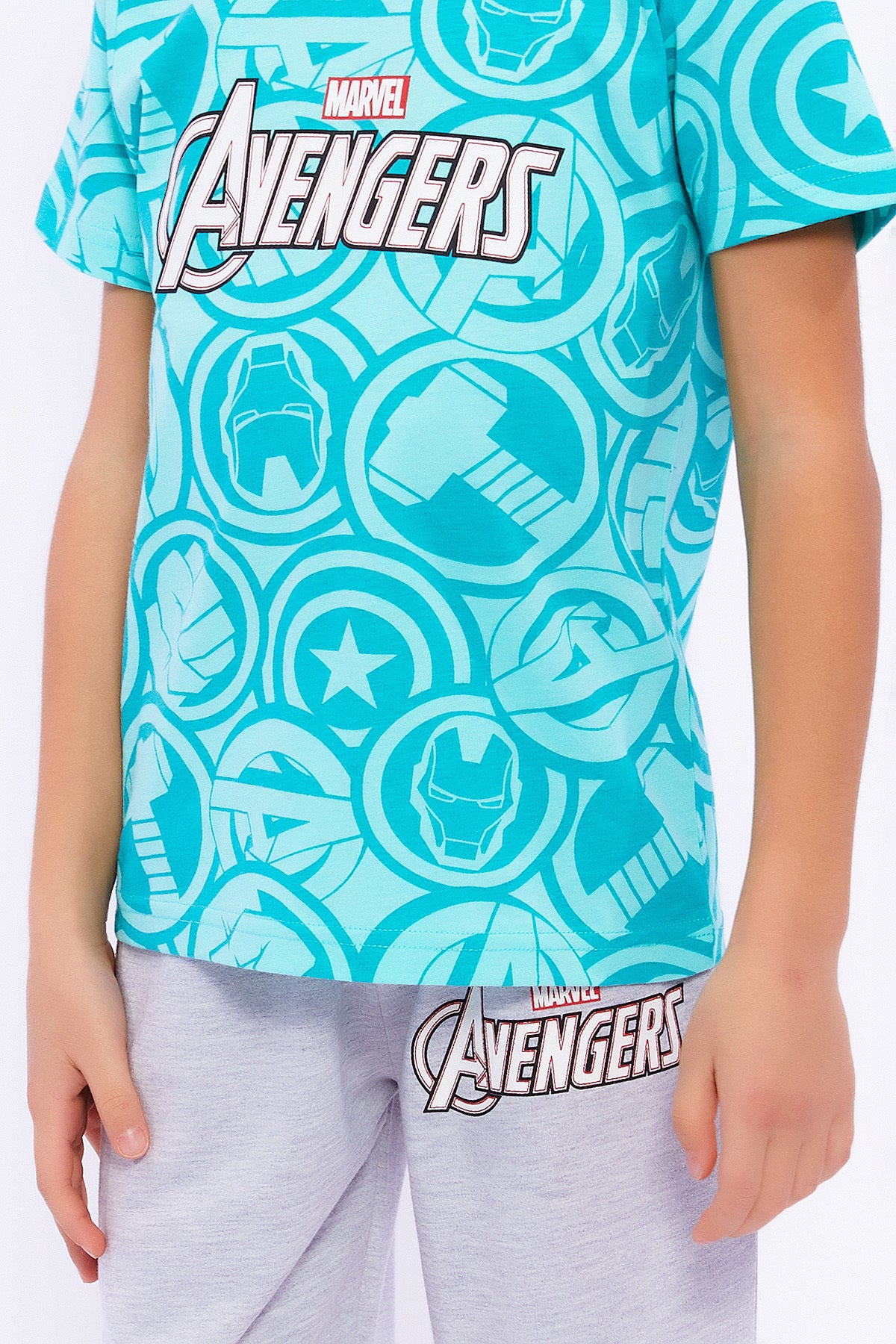 Roly Poly, Set de tricou si imprimeu The Avengers si pantaloni scurti