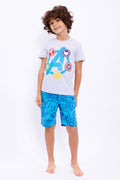Roly Poly, Set de tricou si bermude cu imprimeu Avengers
