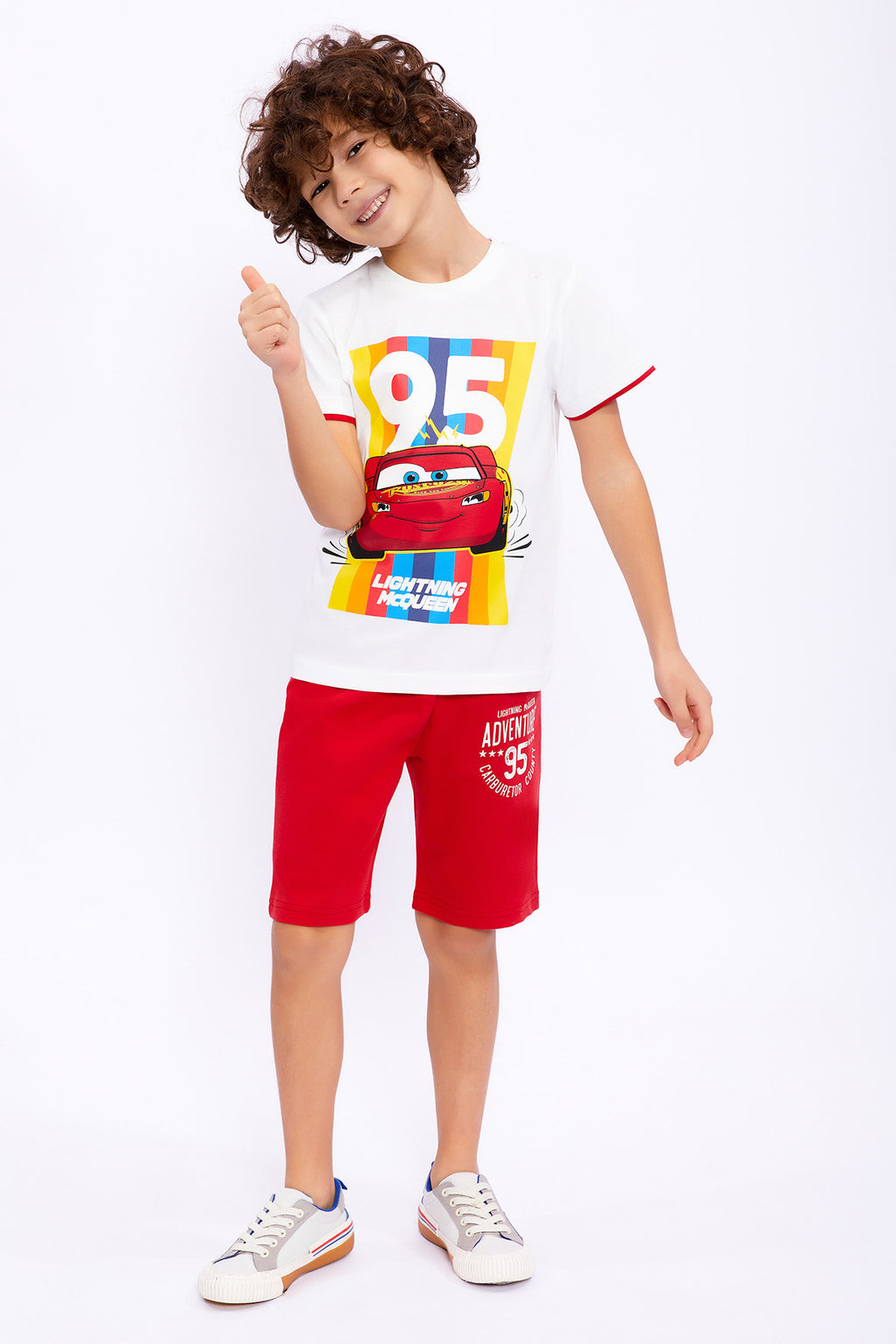 Roly Poly, Set de tricou si pantaloni scurti cu imprimeu Cars