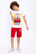 Roly Poly, Set de tricou si pantaloni scurti cu imprimeu Cars