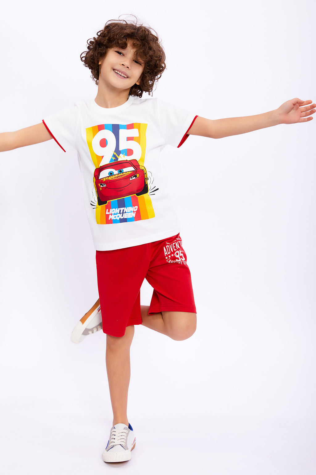 Roly Poly, Set de tricou si pantaloni scurti cu imprimeu Cars