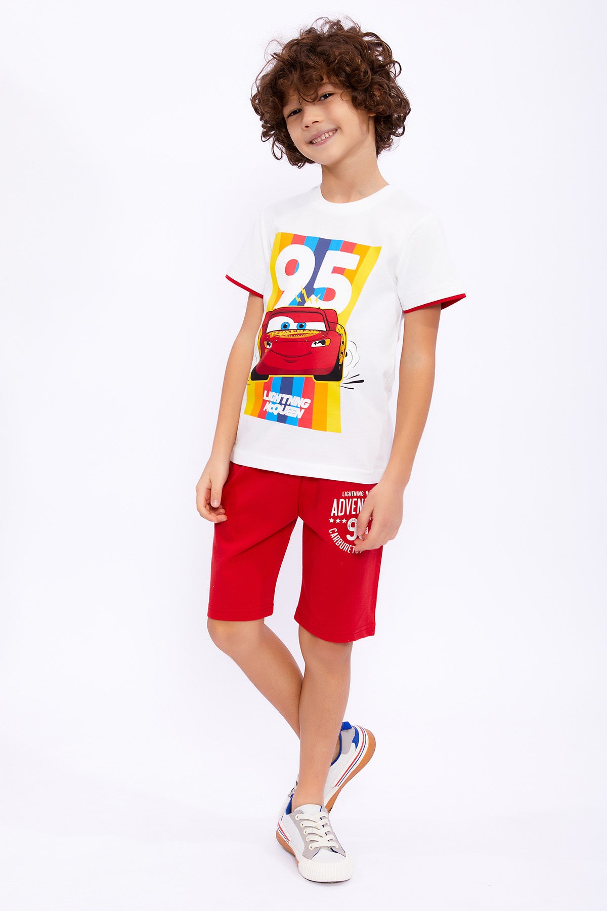 Roly Poly, Set de tricou si pantaloni scurti cu imprimeu Cars