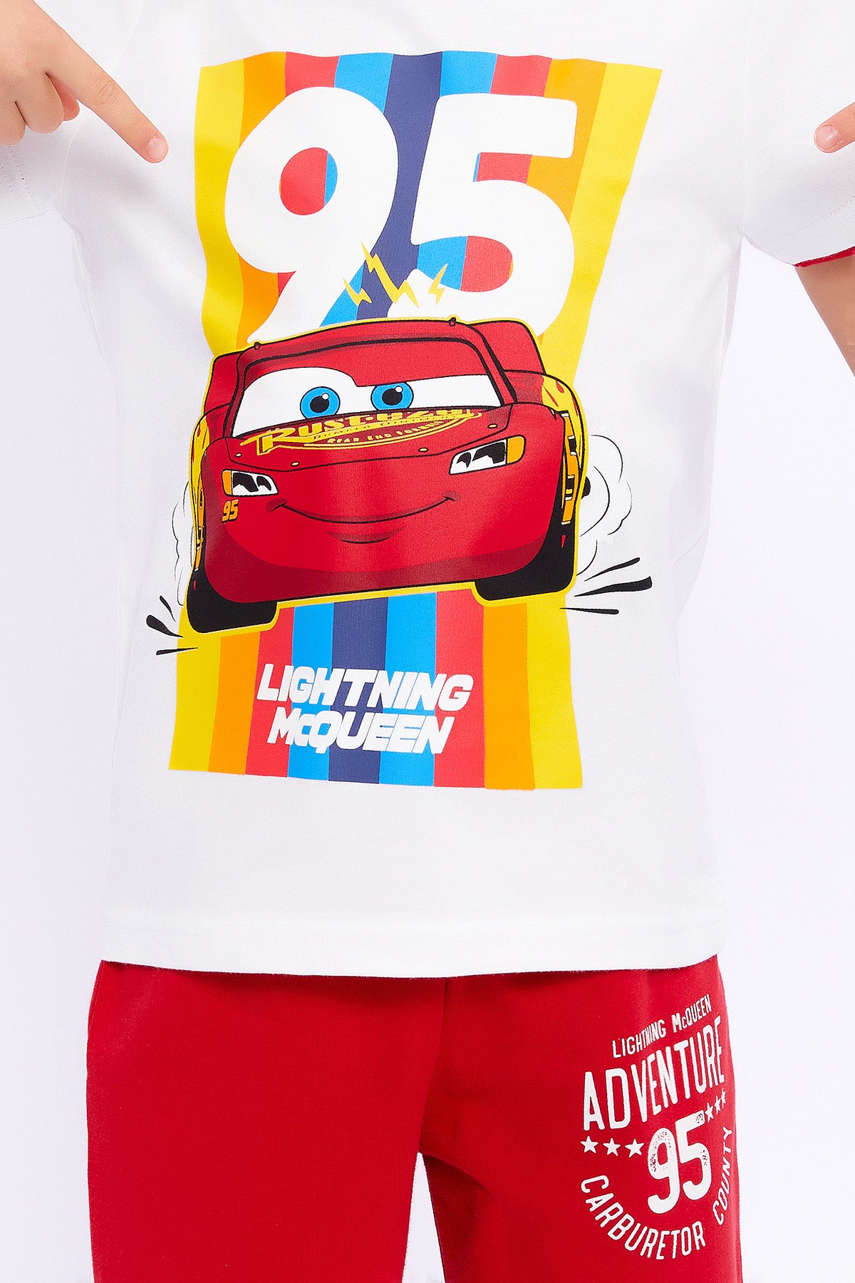 Roly Poly, Set de tricou si pantaloni scurti cu imprimeu Cars