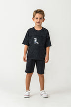 Set doua piese cu tricou si pantaloni scurti, pentru baieti