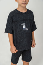 Set doua piese cu tricou si pantaloni scurti, pentru baieti