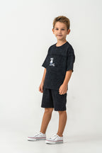 Set doua piese cu tricou si pantaloni scurti, pentru baieti