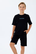 Set doua piese cu tricou si pantaloni scurti, pentru baieti