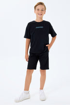 Set doua piese cu tricou si pantaloni scurti, pentru baieti