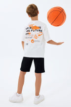 Set doua piese cu tricou si pantaloni scurti, pentru baieti