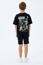 Set doua piese cu tricou si pantaloni scurti, pentru baieti