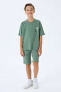 Set doua piese cu tricou si pantaloni scurti, pentru baieti