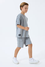 Set doua piese cu tricou si pantaloni scurti, pentru baieti