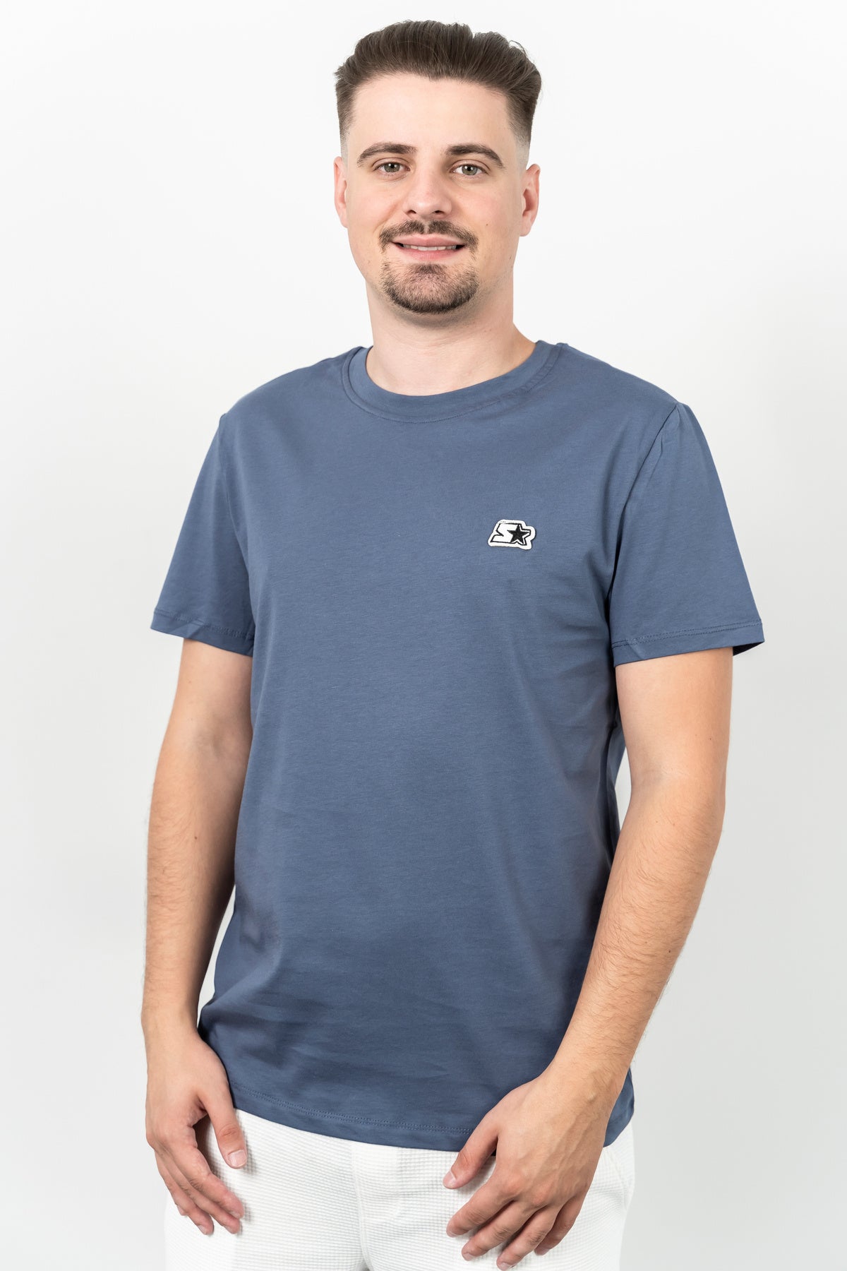 Starter Tricou cu decolteu la baza gatului, imprimeu cu logo