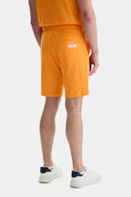 UCLA Pantaloni scurti cu snur si banda elastica in talie, buzunare laterale si imprimeu cu logo discret, Portocaliu, FOWLER