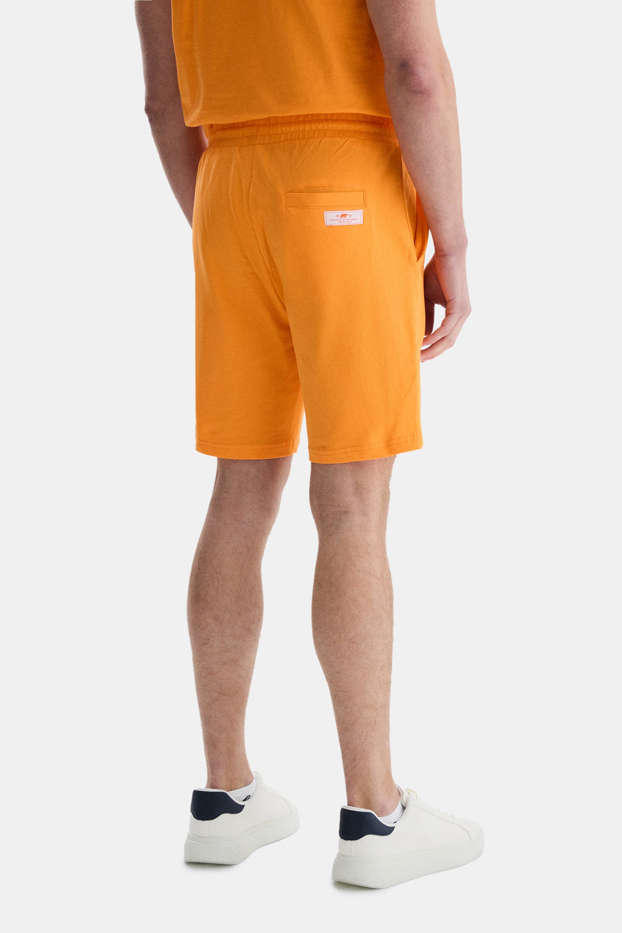 UCLA Pantaloni scurti cu snur si banda elastica in talie, buzunare laterale si imprimeu cu logo discret, Portocaliu, FOWLER