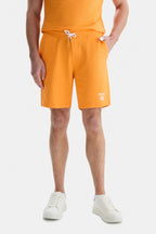 UCLA Pantaloni scurti cu snur si banda elastica in talie, buzunare laterale si imprimeu cu logo discret, Portocaliu, FOWLER