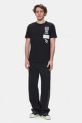 Ecko Unltd. Tricou cu decolteu la baza gatului, imprimeu cu logo, Negru-Alb, TOMLINSON