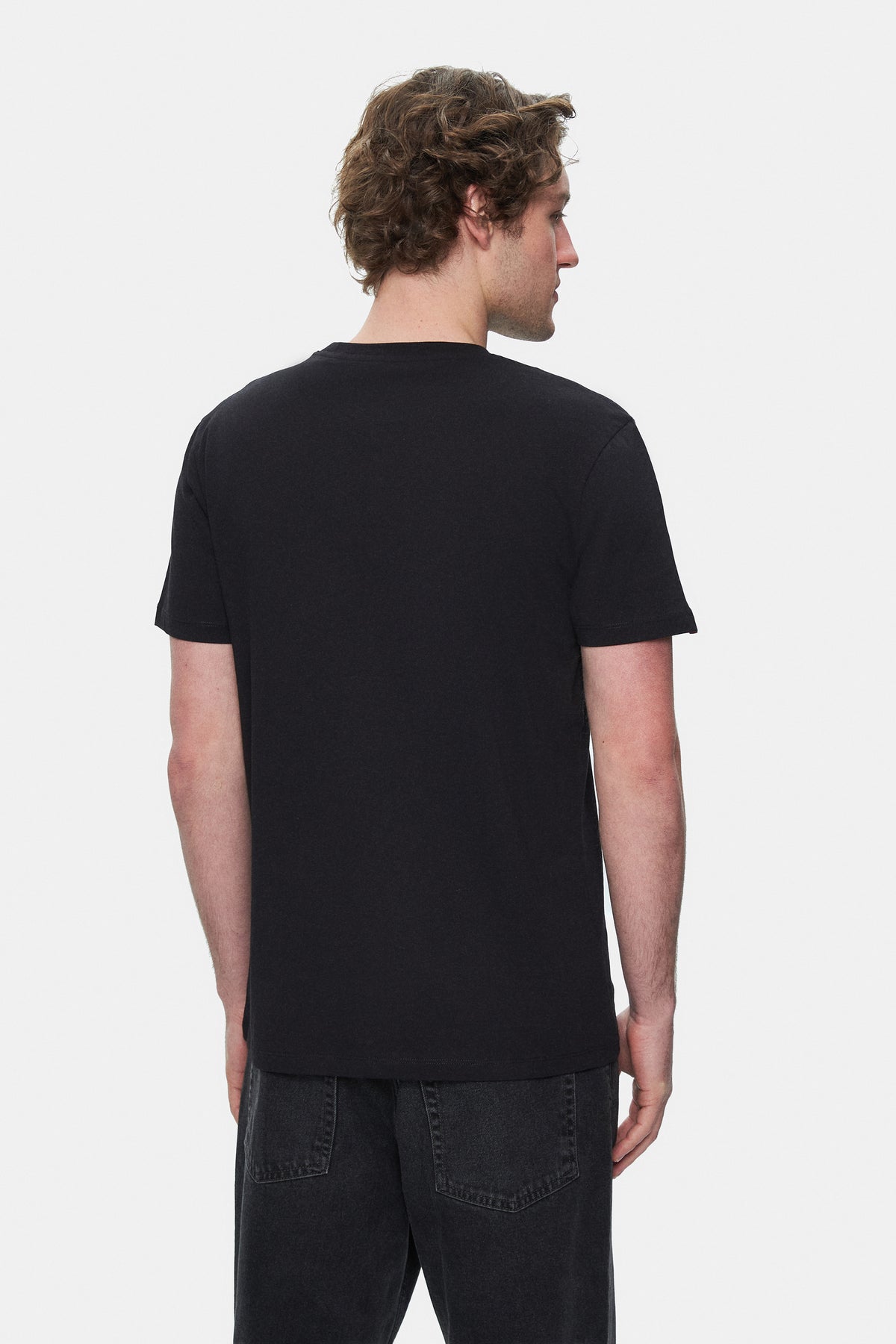 Ecko Unltd. Tricou cu decolteu la baza gatului, imprimeu cu logo, Negru-Alb, TOMLINSON