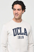 UCLA Bluza din amestec de bumbac cu decolteu la baza gatului si imprimeu cu logo
