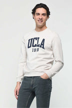 UCLA Bluza din amestec de bumbac cu decolteu la baza gatului si imprimeu cu logo