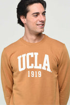 UCLA Bluza din amestec de bumbac cu decolteu la baza gatului si imprimeu cu logo