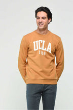 UCLA Bluza din amestec de bumbac cu decolteu la baza gatului si imprimeu cu logo