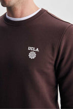 UCLA Bluza din amestec de bumbac cu decolteu la baza gatului si imprimeu cu logo