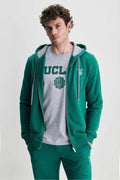 UCLA Hanorac cu fermoar si gluga, buzunare laterale si imprimeu cu logo discret