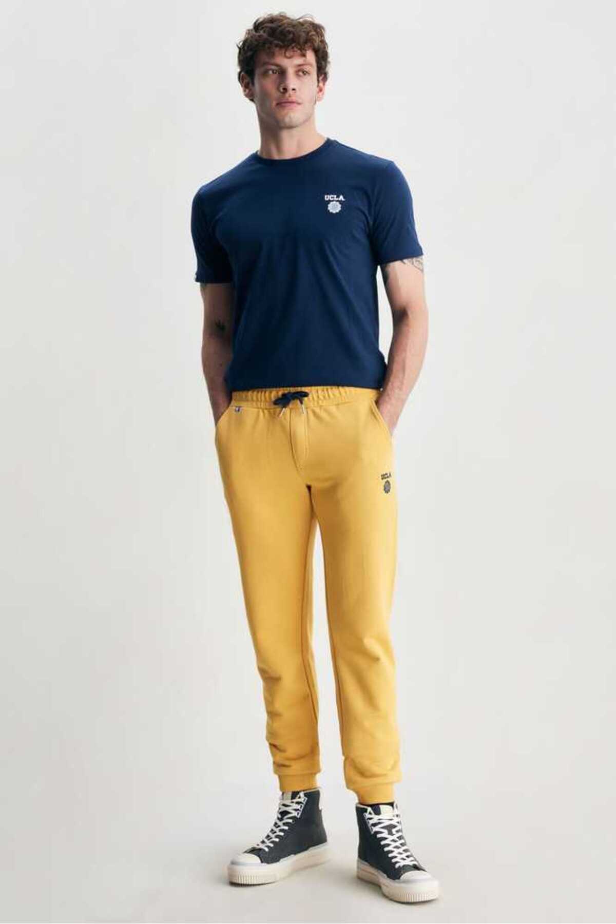 UCLA Pantaloni de trening cu elastic si snur in talie, buzunare laterale
