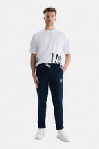 UCLA Pantaloni de trening drepti, cu talie elastica si snur, buzunare laterale
