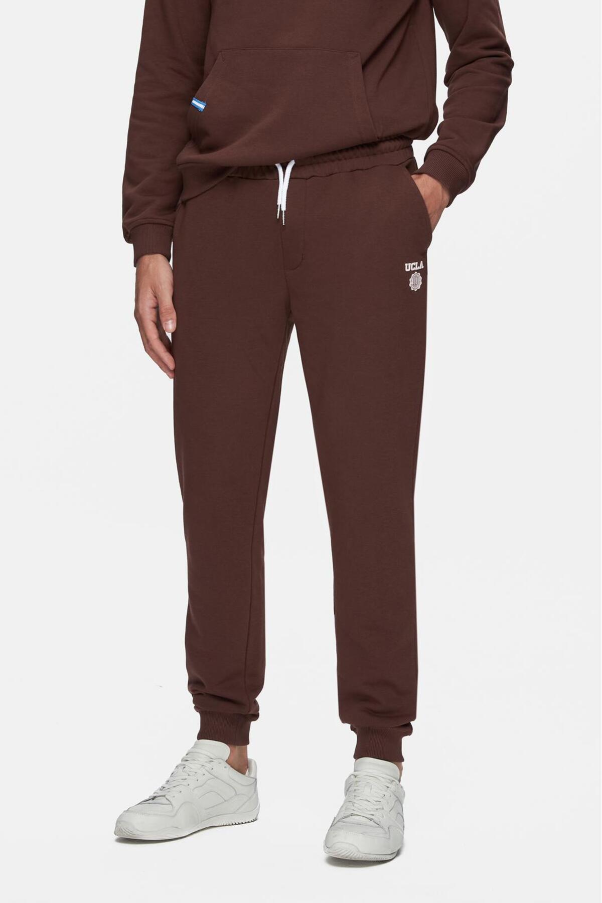 UCLA Pantaloni de trening cu elastic si snur in talie, buzunare laterale