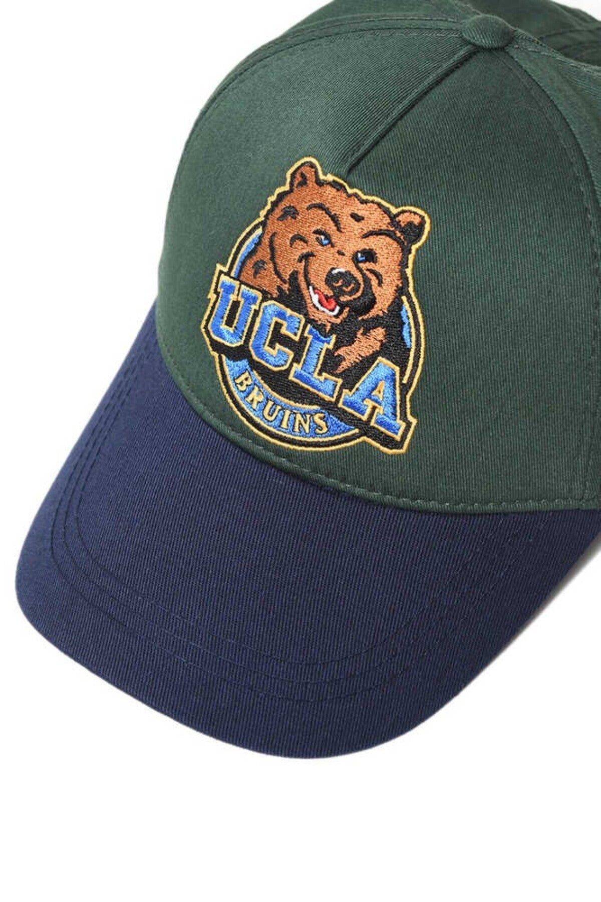 UCLA, Sapca unisex cu aplicatie logo, pentru baseball Bruins, Alb optic, Verde marin