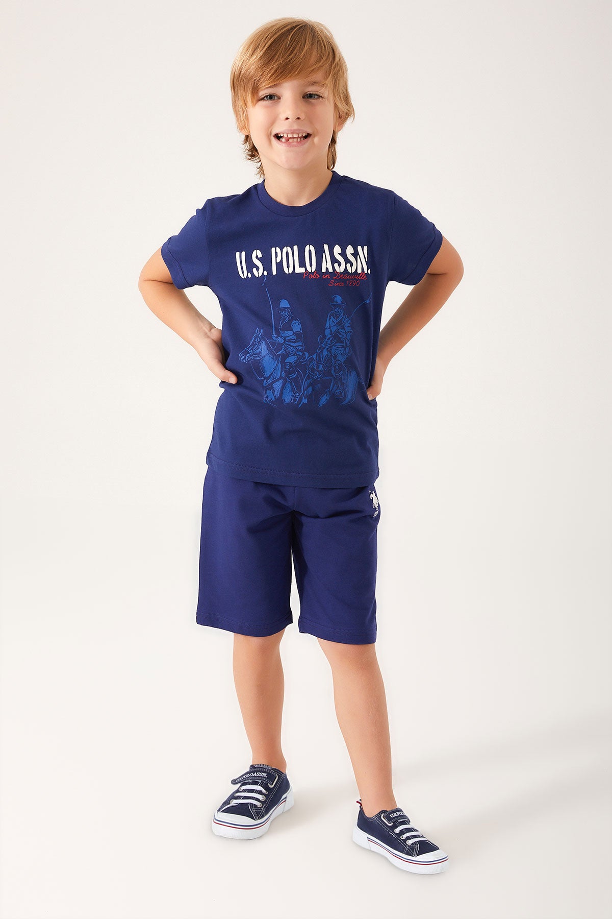 U.S. Polo Assn., Set doua piese din amestec de bumbac