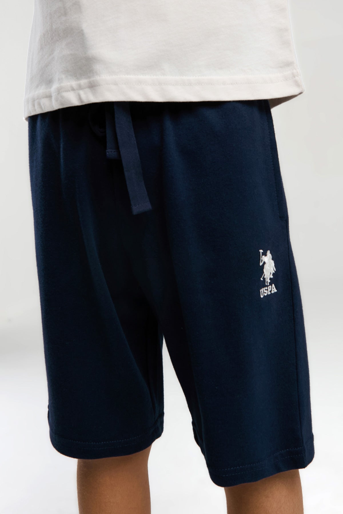 U.S. Polo Assn. Set doua piese cu logo discret, Alb