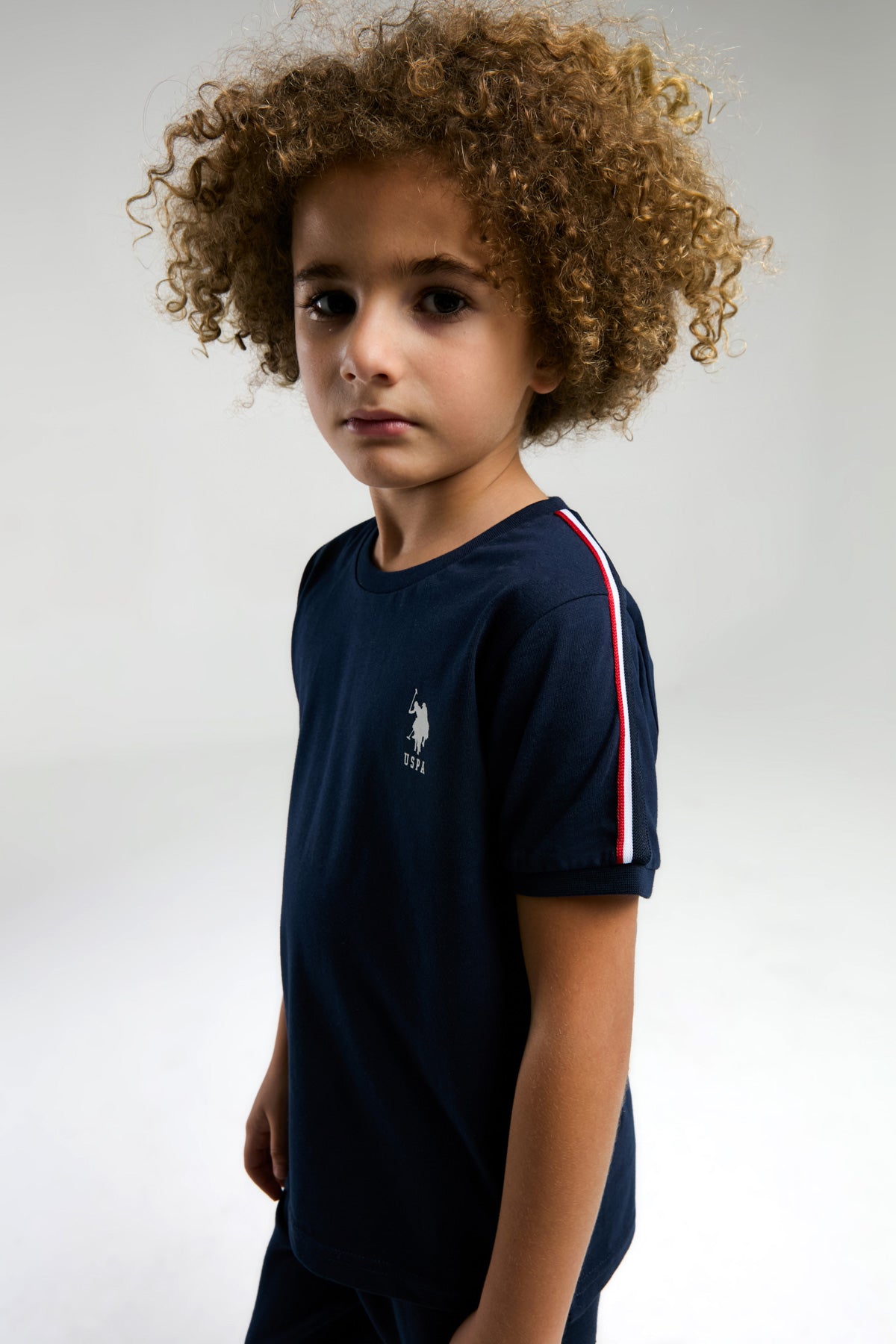 U.S. Polo Assn. Set doua piese cu logo discret, Alb