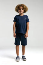 U.S. Polo Assn. Set doua piese cu logo discret, Alb
