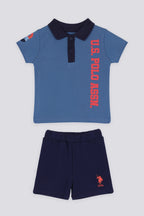 U.S. Polo Assn. Set doua piese cu logo discret, Bleumarin