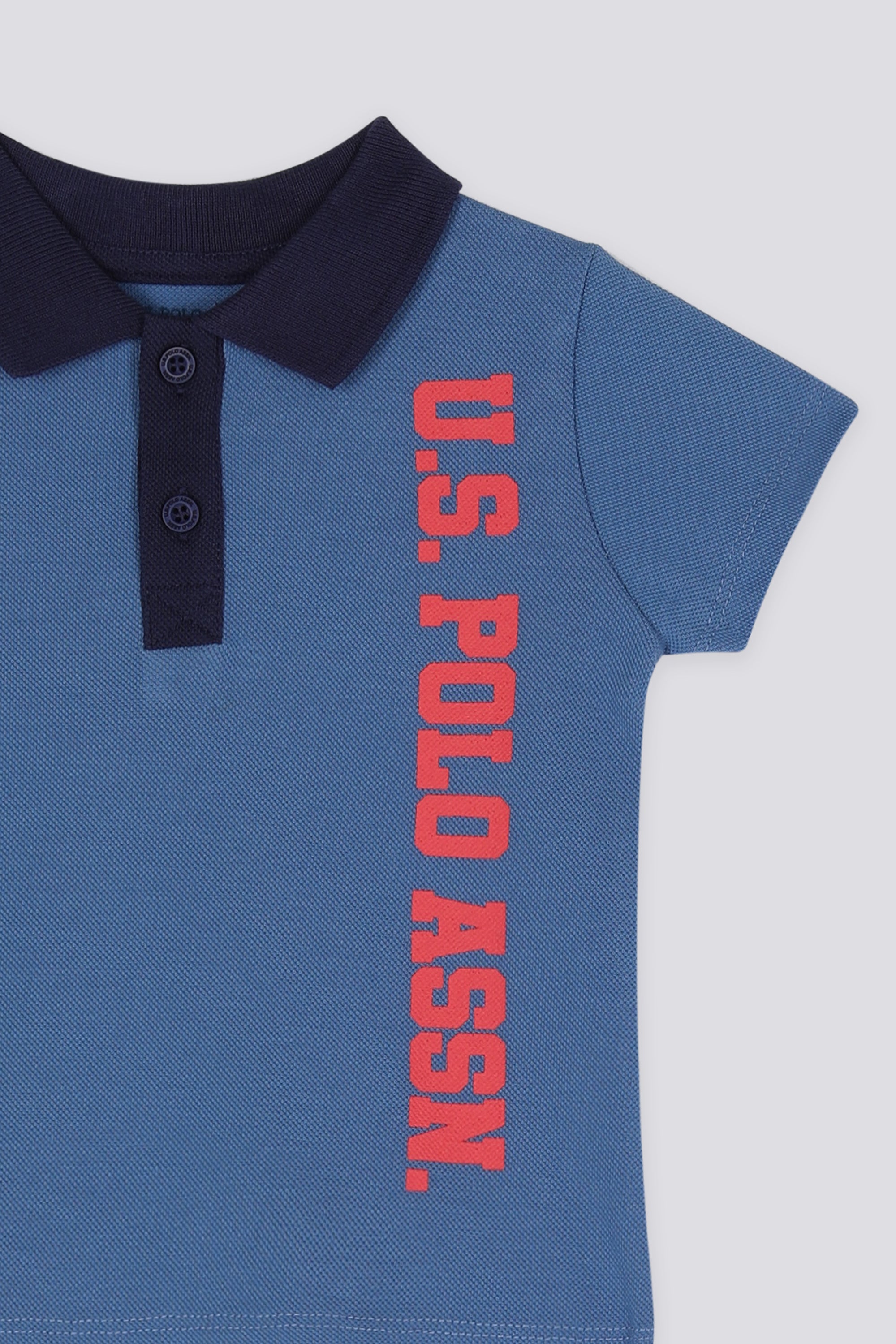 U.S. Polo Assn. Set doua piese cu logo discret, Bleumarin